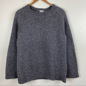 L.l. bean Rollneck 100% Lambswool Sweater Women’s Size Large Gray fisherman